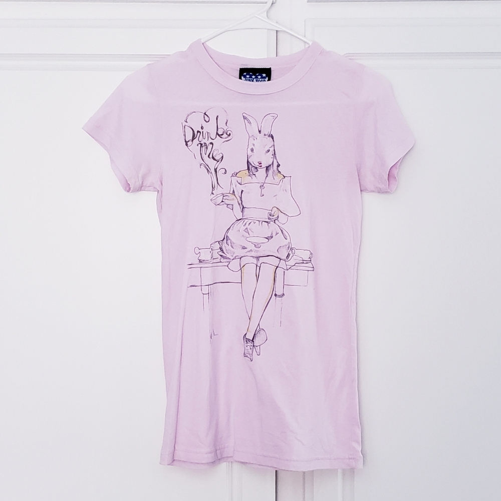 2/$5 JUNK FOOD Alice in Wonderland Tshirt L